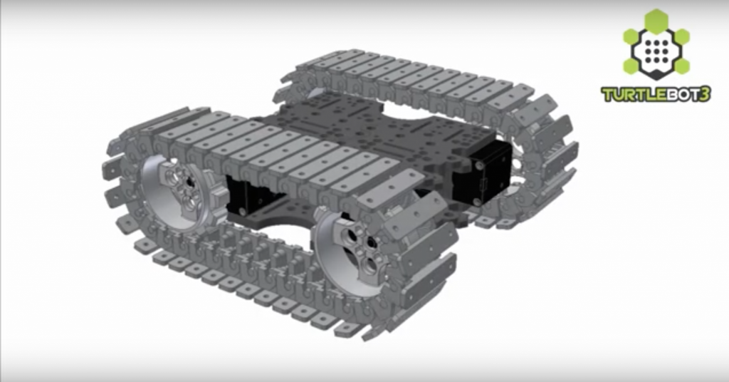 TurtleBot 3 with 3D printed caterpillar tracks via; ROBOTISCHANNEL Youtube