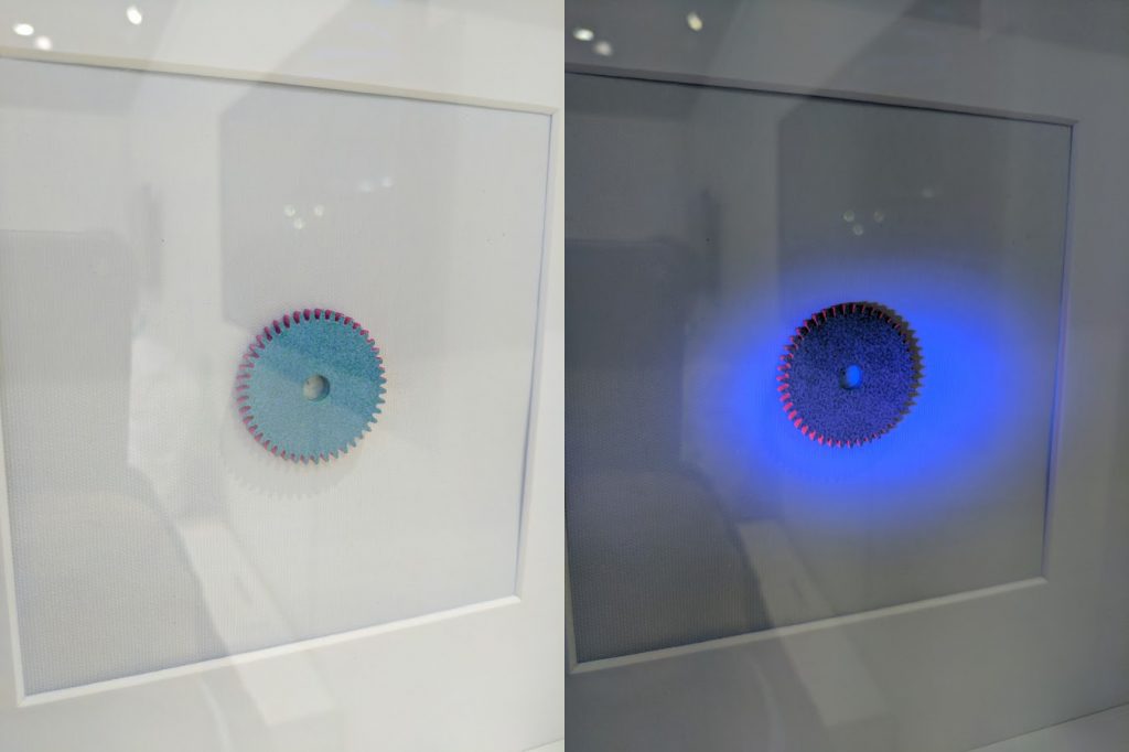 HP Multi Jet Fusion embedded Quantum Dots. Photo by Michael Petch