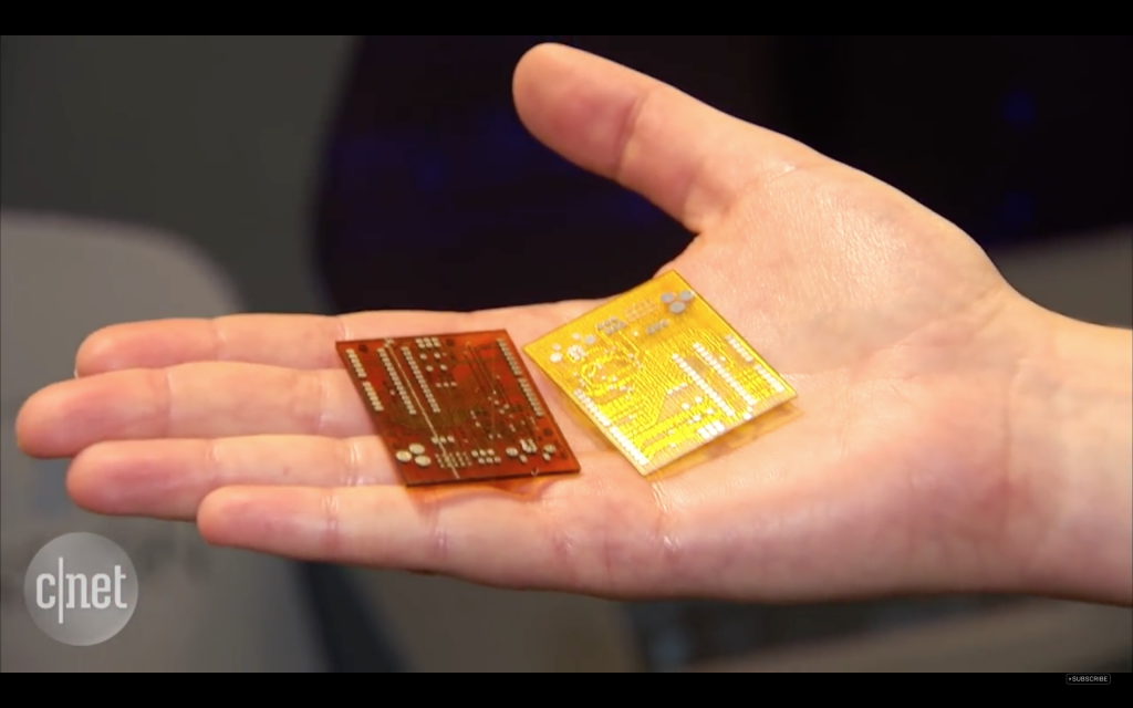 3D printed circuit boards from the Dragonfly 2020 Screenshot via: CNET on Youtube