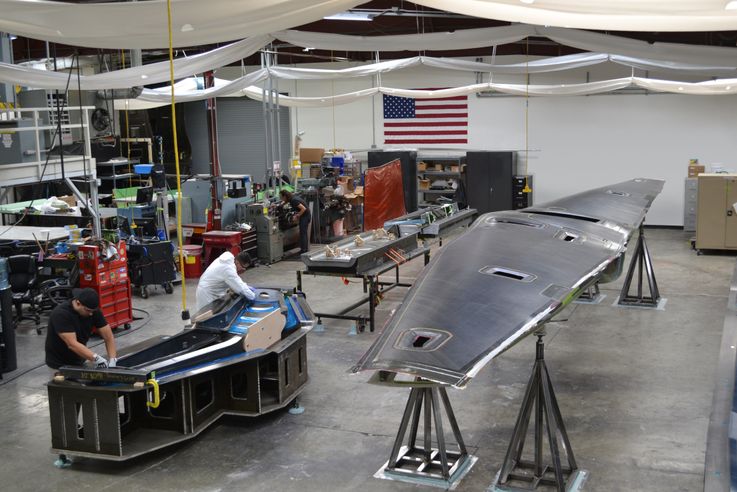 Assembly of the Tactically Exploited Reconnaissance Node (TERN) drone, in development by DARPA and Scaled Composites, with potential 3D printed components. Photo by Scaled Composites.