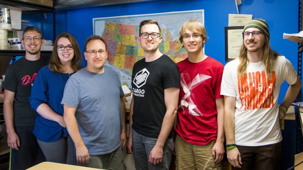 The Fargo 3D Printing team featuring founders John Schneider (center) and Jack Clark (far left) Photo via: fargo3dprinting.com 