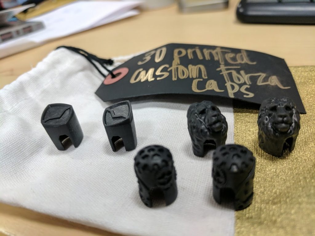 3D printed custom ear caps. Photo by Michael Petch