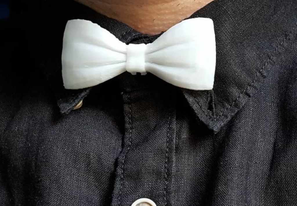 3D printed bowtie designed by Khaled Alkayed. Photo via: MyMiniFactory