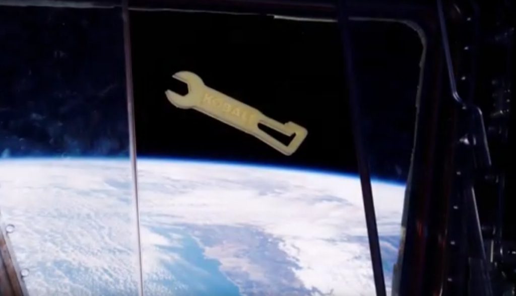 A Made in Space 3D printed tool on ISS.