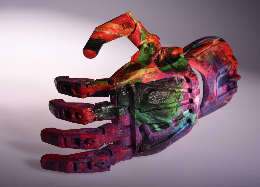 Mcor 3D printed prosthetic hand. Photo via: Mcor CMO Deirdre MacCormack