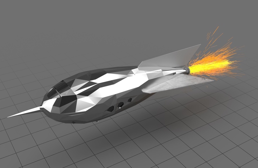 Un modèle de fusée 3D Premium d'adobestock3D.  Image via Adobe.