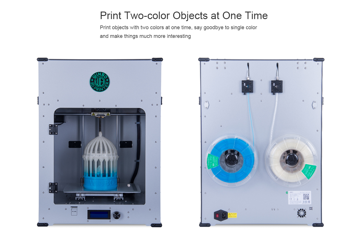 The Cooper allows printing of two different materials simultaneously. Image via Winbo.