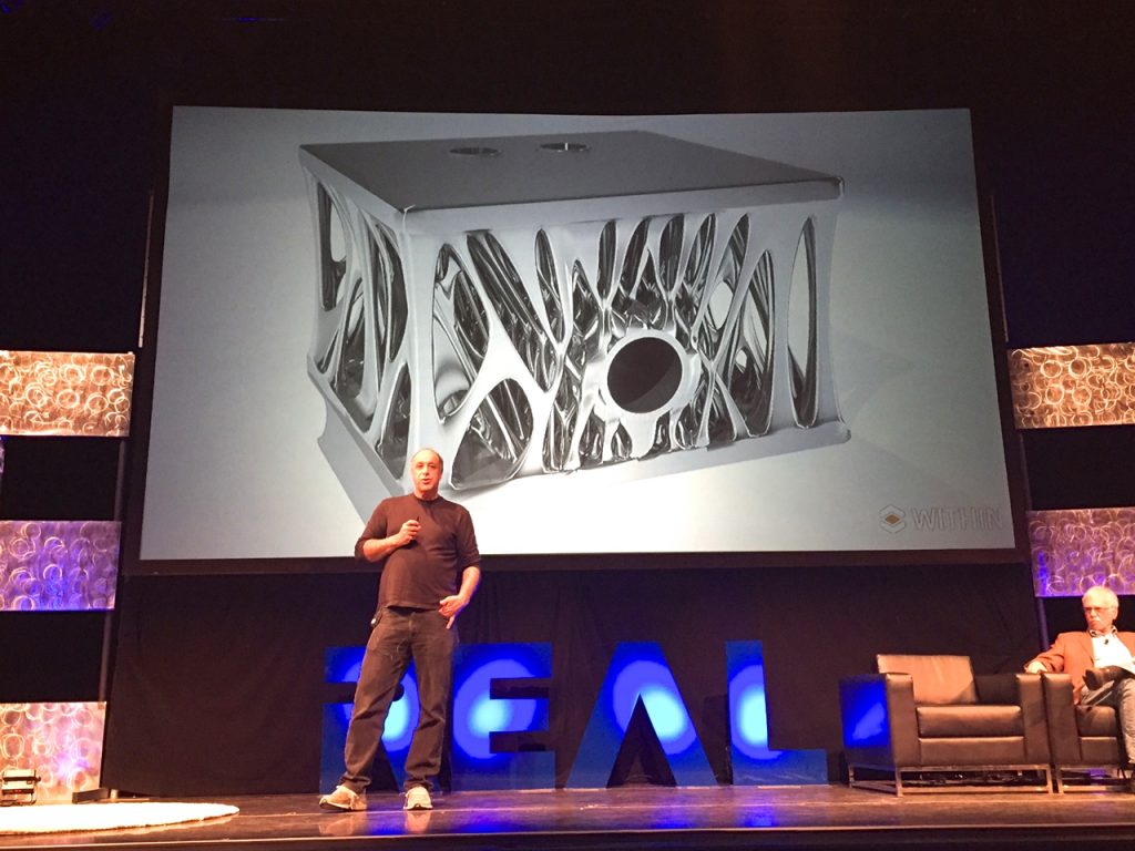 Autodesk CEO Carl Bass on stage at the Real2015 conference in San Francisco. Image Credit- Daniel Terdiman:VentureBeat