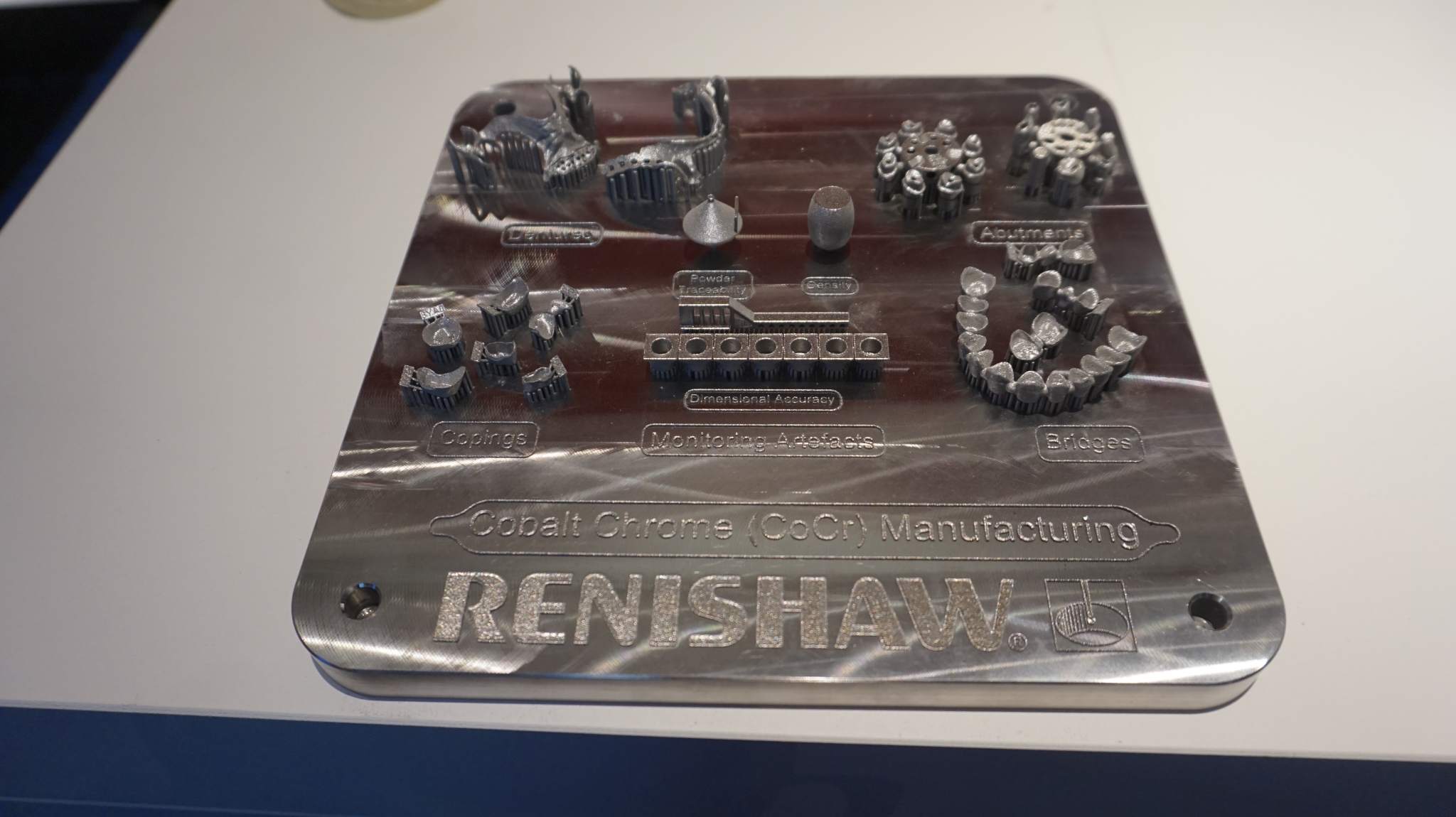 Renishaw's cobalt chrome 3D printed models. Photo by Beau Jackson. 