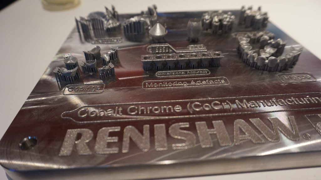 Cobalt Chrome dental implants from Renishaw at 3D Medical Expo 2017. Photo by Beau Jackson