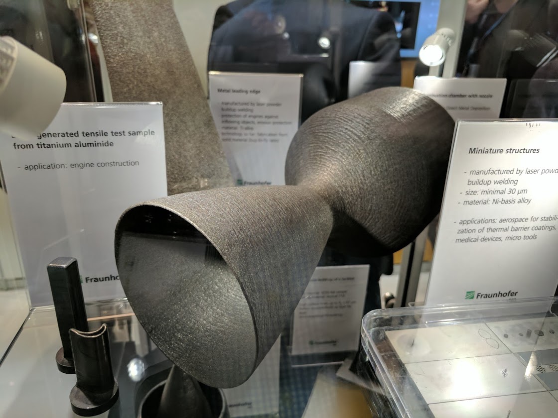Fraunhofer's titanium aluminide engine component shown at Formnext. Photo by Michael Petch.