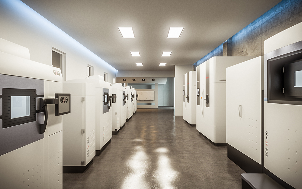 The Morf3D Additive Manufacturing Innovation Center in El Segundo equipped with EOS machines. Photo via morf3D.com