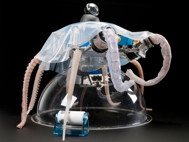 A soft-robotic octopus. Credit to Jennie Hills, London Science Museum.