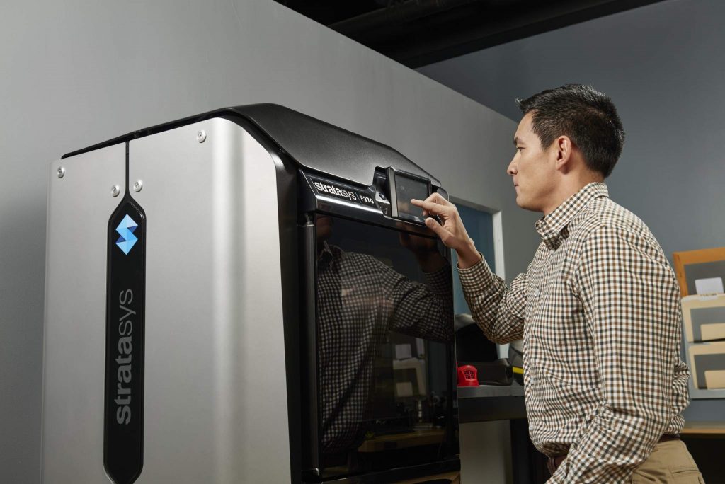 A 3D printer from Stratasys' F123 Series. Photo via Stratasys