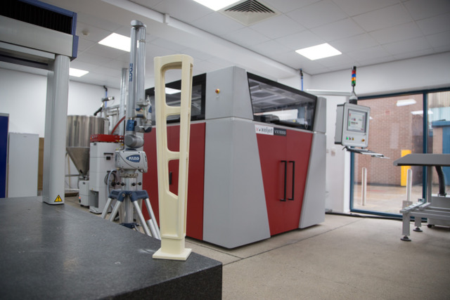 Voxeljet VX1000 machine in situ at the Sheffield plant. Photo via William Cook