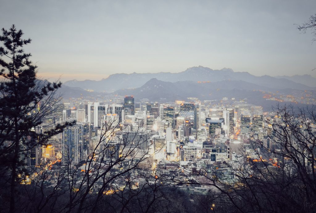 Central district district of South Korea's capital city Seoul, viewed from Mt. Namsan. Photo by zuk0 on Flickr