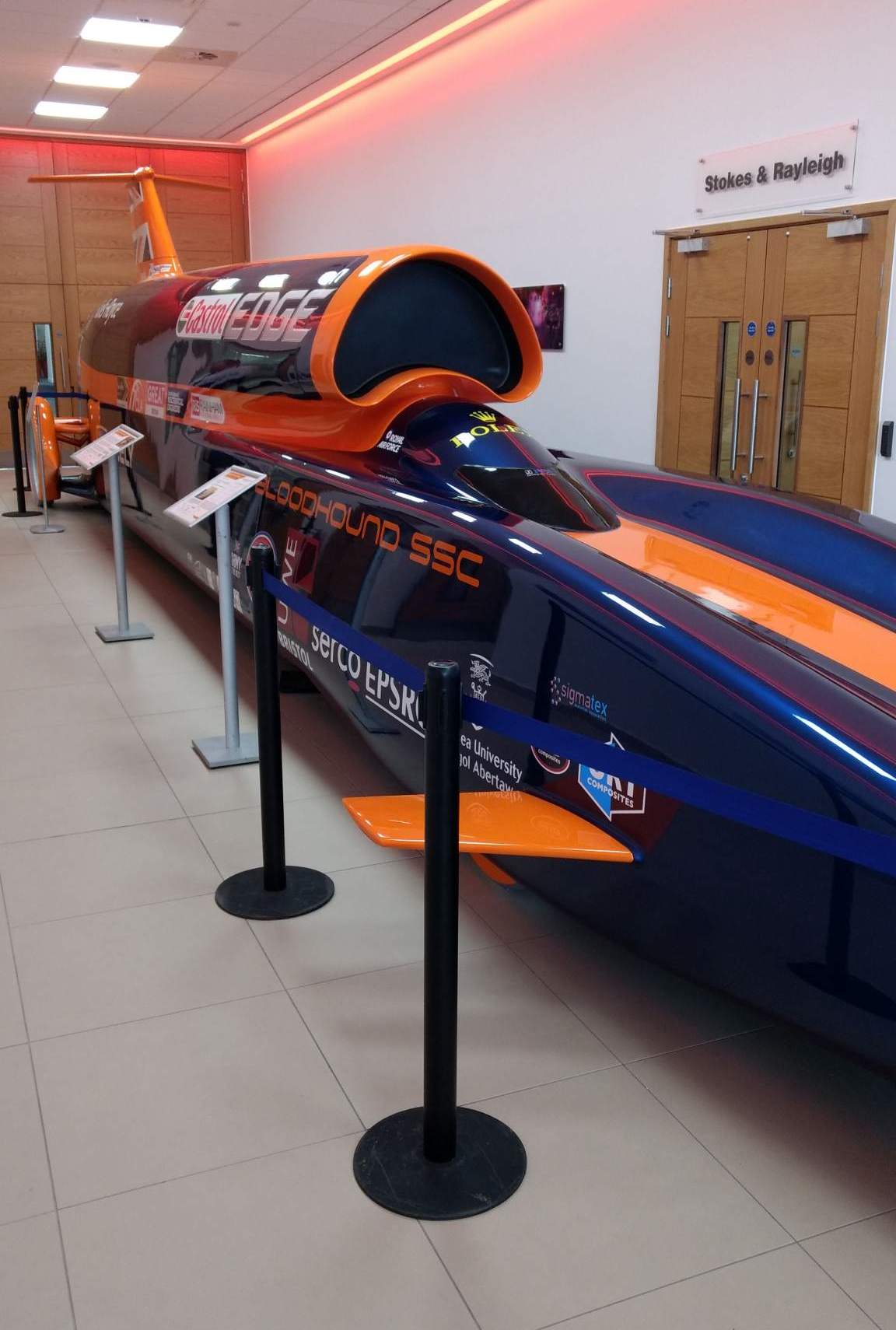 The Bloodhound SSC displayed at Renishaw Innovation Center. Photo by Corey Clarke. 