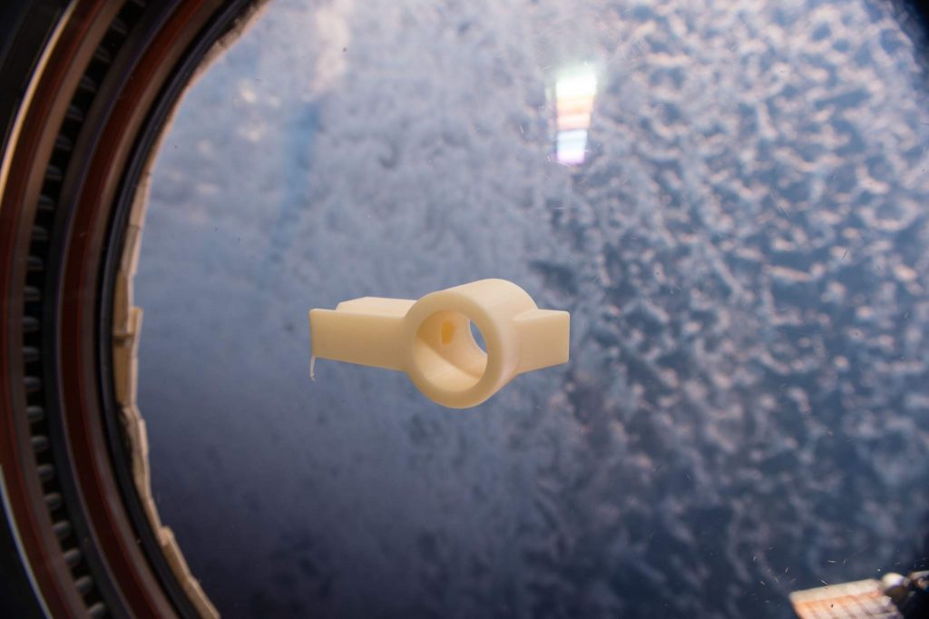 A 3D printed Oxygen Generating System adaptor on the ISS. Photo via Made In Space 