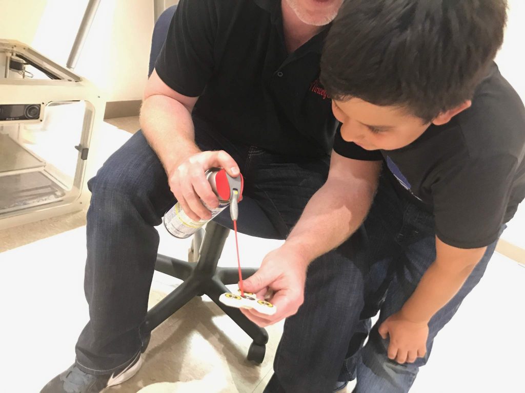Created to raise money for ADHD awareness, Airwolf 3D's new 3D-printed fidget spinners were designed and 3D-printed by kids, including Co-Founder/Chairman Erick Wolf's 9-year-old son.