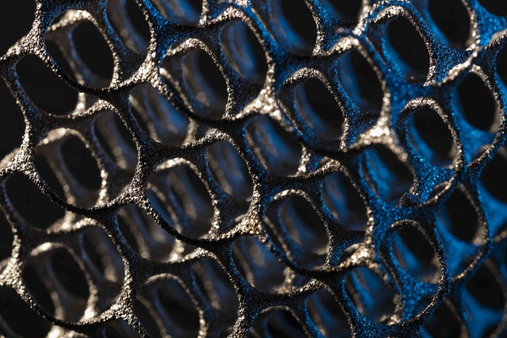 A metal 3D printed mesh. Photo via GE Additive