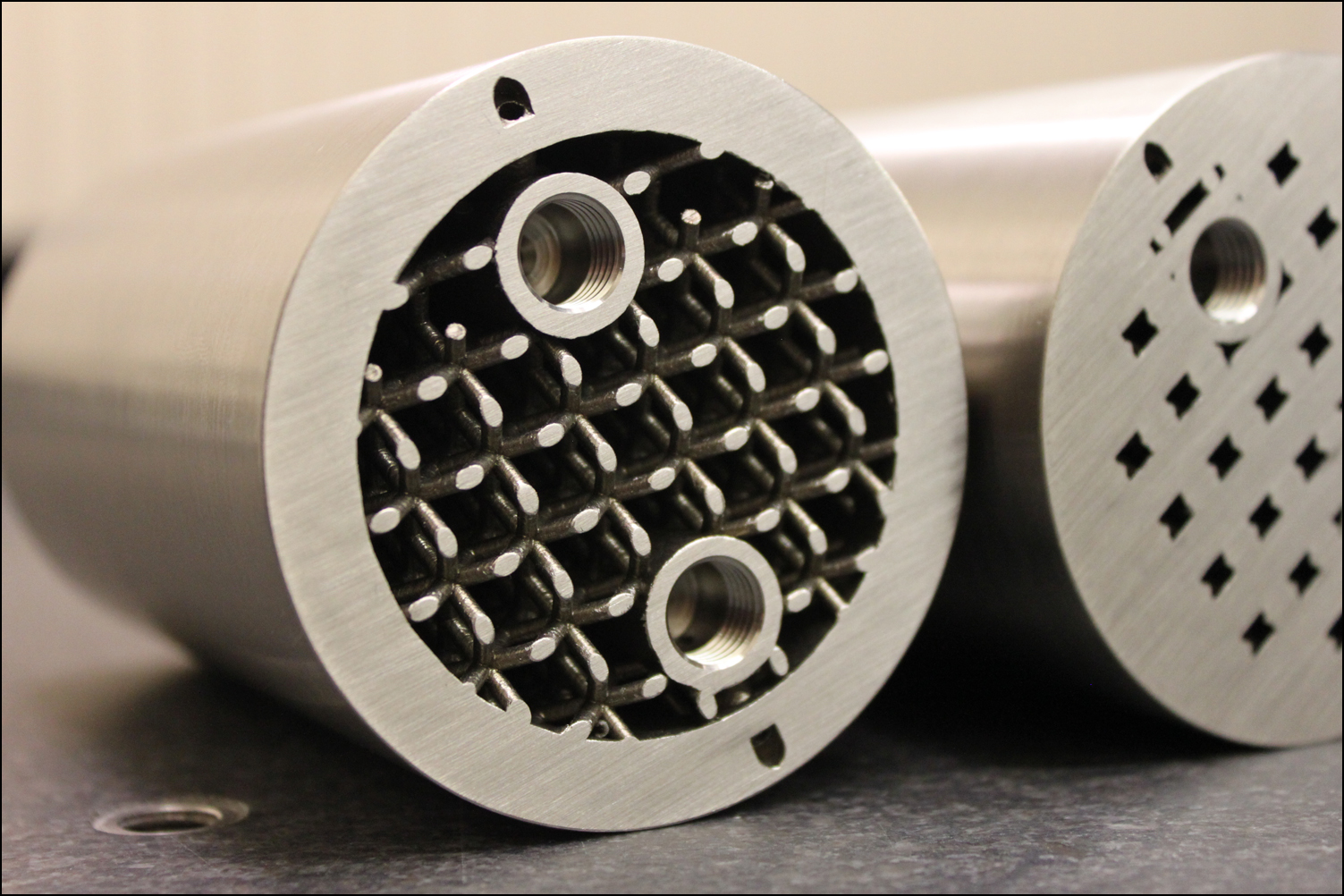 A “Hybrid Manufactured” Inconel component, additively manufactured then precision machined. This component was made in collaboration with Penn State’s CIMP-3D facility.