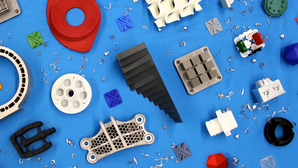 Array of on-demand parts created by Xometry. Image via Xometry.
