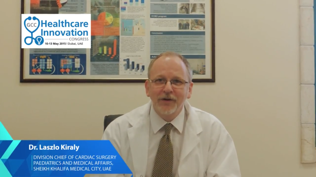 Dr. Laszlo Kiraly speaks on Healthcare Innovation. Screenshot via Maarefah Management on YouTube