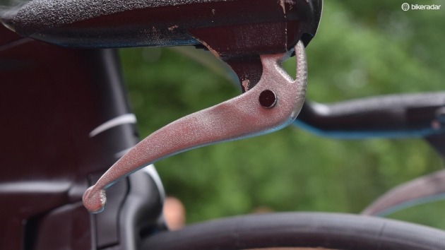 The metal 3D printed brake levers. Image via Josh Evans/Immediate Media.