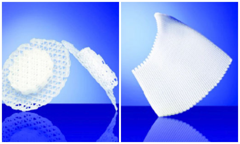 3D printed Osteoplug and Osteomesh devices for brain surgery. Images via Osteopore International