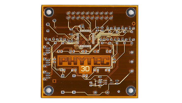 A PHYTEC 3D printed circuit board. Photo via Nano Dimension.