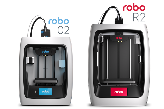 Robo C2 and R2 3D printer models. Image via Robo