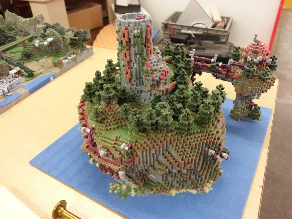 3D printed Minecraft architecture. Image via Minecrafters.