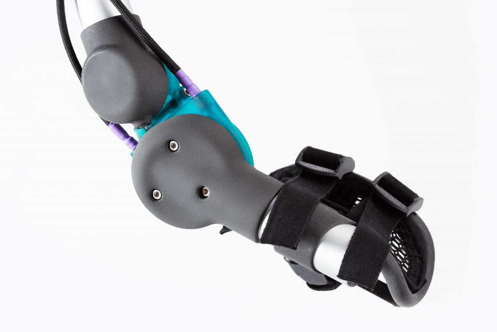 Laser sintered joints on Gaczorek's specially designed exoskeleton. Image via Sinterit