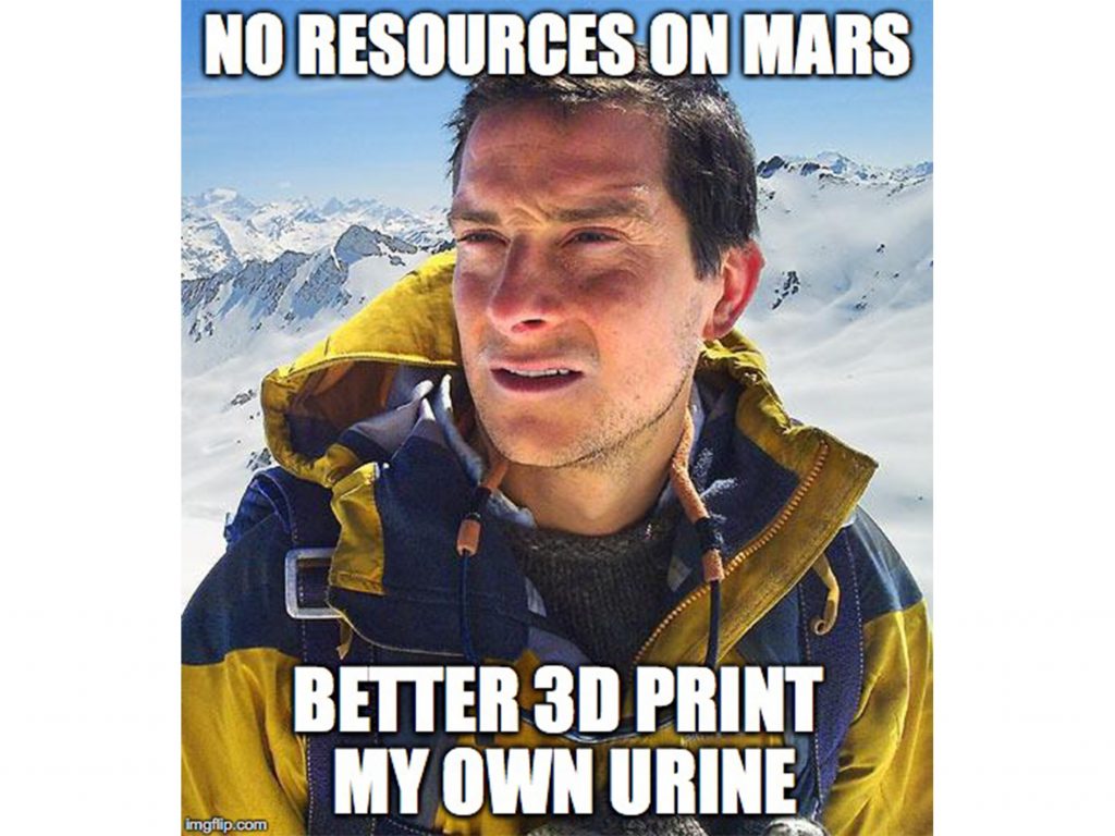 A little Bear Grylls advice from Clemson University researchers. Image made using imgflip.com