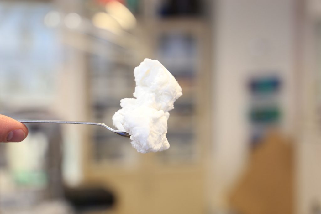 VTT's nanocellulose 3D printable paste material. Photo via VTT Technical Research Centre of Finland Ltd.