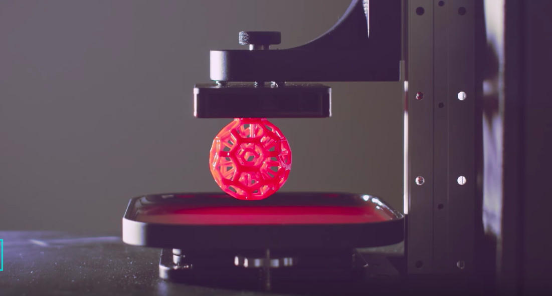 Carbon's CLIP technology is used to print a Bucky ball. Photo via Youtube/Carbon.