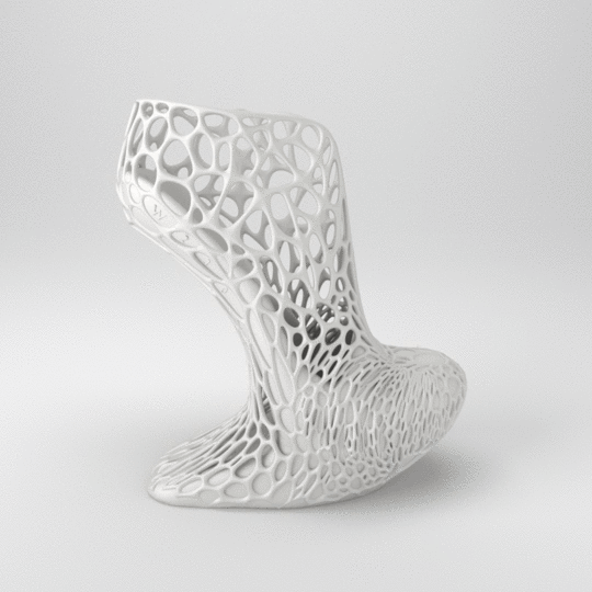 3D printed shoes on display. Photo via Florian Michaud.