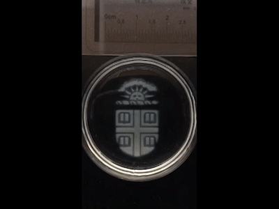 A hydrogel 3D printed Brown Logo disintegrates in a petri dish within 15 mins, .gif shows the process 300 X real time speed. Image via Brown News