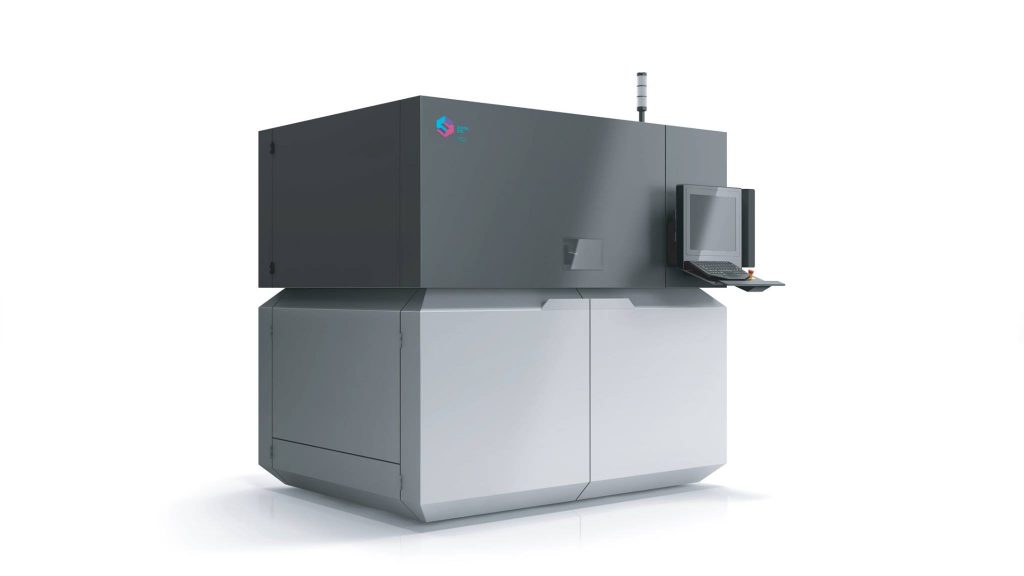 Demo of the SondaSys industrial SLS 3D printer. Image via SondaSys