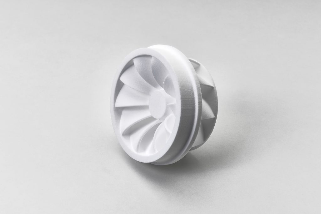 An impeller part 3D printed using the PPC² process. Photo via voxeljet