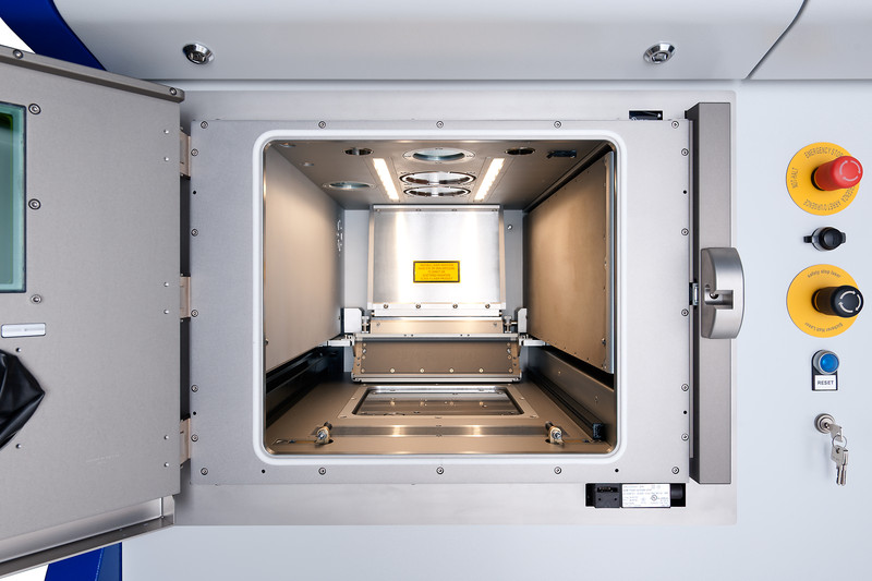 Inside the build chamber of an SLM Solutions SLM280 2.0 machine. Image via SLM Solutions