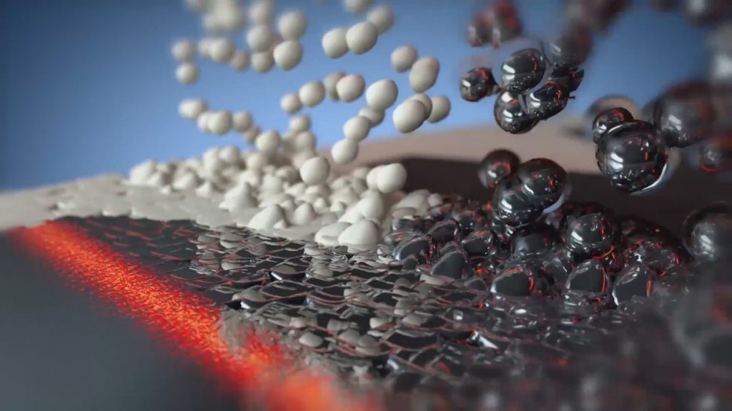 Digital demo of XJet's trademark NanoParticle Jetting metal 3D printing process. Image via XJet NPJ