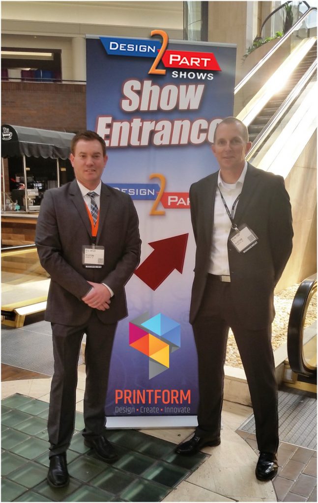CEO Brian Ford (R) and VP Bill Artley at the Design2Part show. Photo via Print Form.