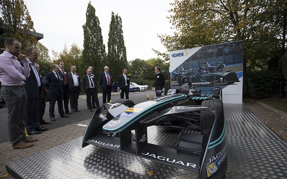A Jaguar Formula E racing car developed at the innovation centre. Photo via GKN.