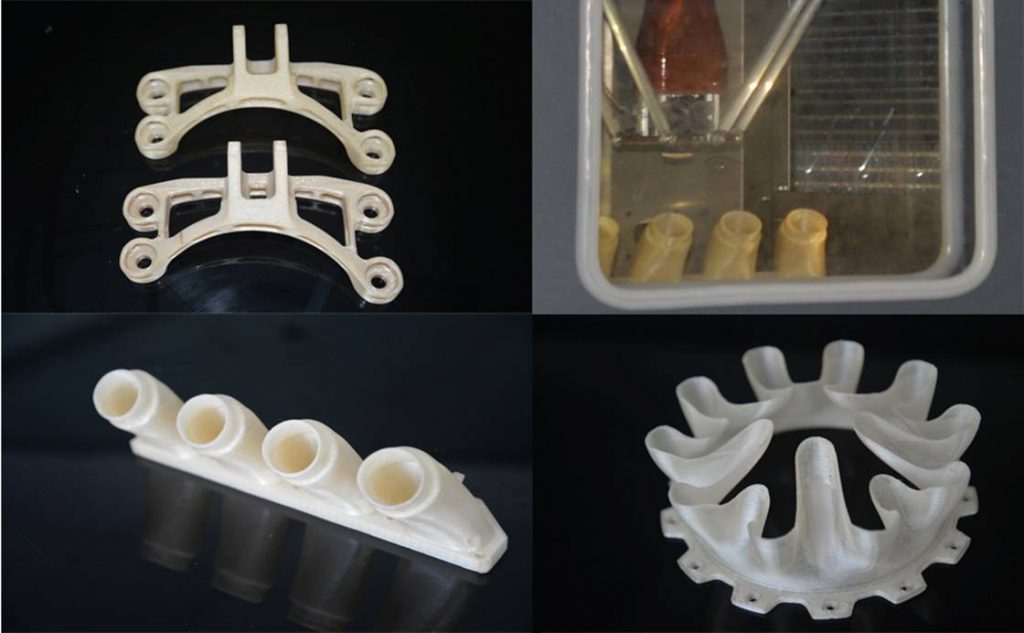 Examples of components printed by J Group Robotics' FDM 3D printer. Image via J Group.