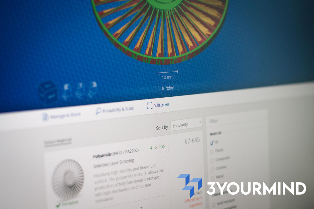 Preview of 3YOURMIND's SaaS platform. Image via 3YOURMIND