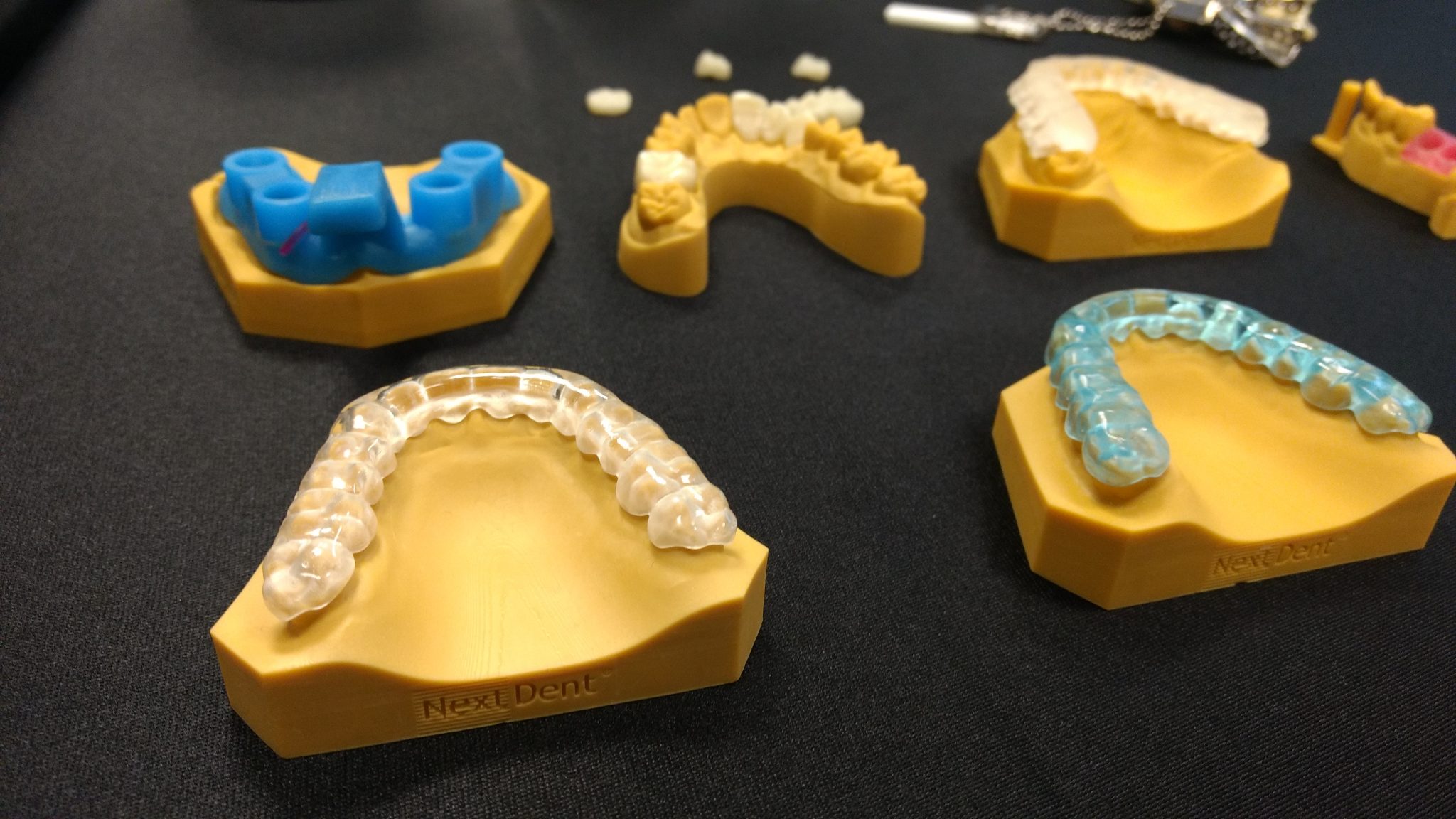 Close-up of 3D Systems' dental offerings. Photo by Corey Clarke.
