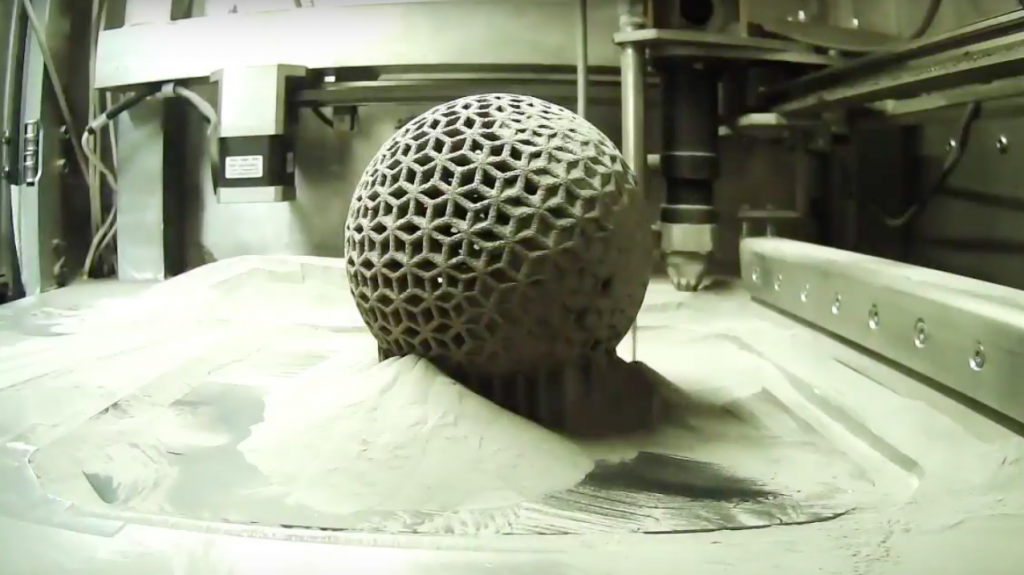 A Rhoms Ball 3D printed by S Titanium Pro 316L. Photo via Aurora Labs.