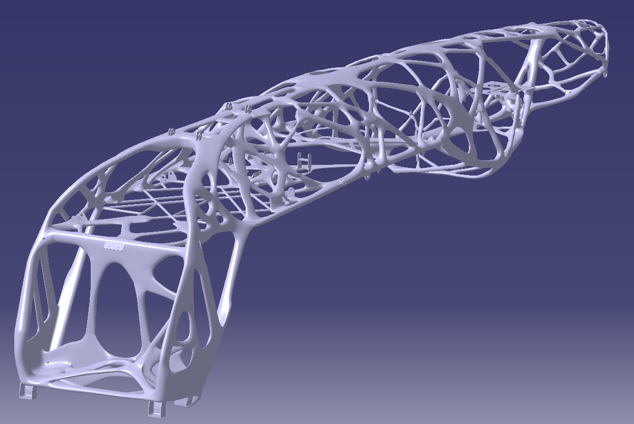 Топологическая оптимизация. 3д моделирование и аддитивные технологии. Трубчатый каркас. Бионический каркас. Каркас самолета.