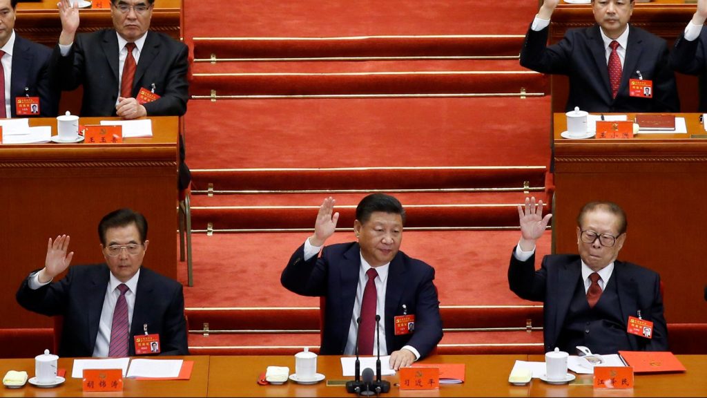 Chinese Premier Xi Jinping ahead of his Communist Party. Photo by Thomas Peter/Reuters